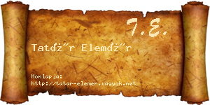 Tatár Elemér névjegykártya